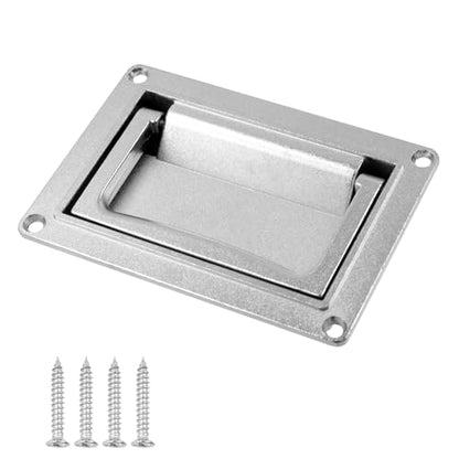 Bitray Recessed Pull Handle Heavy Duty Zinc Alloy Flush Handle Deck Hatch Handle Silver - color: Silver, size: 5.12" x 3.58"