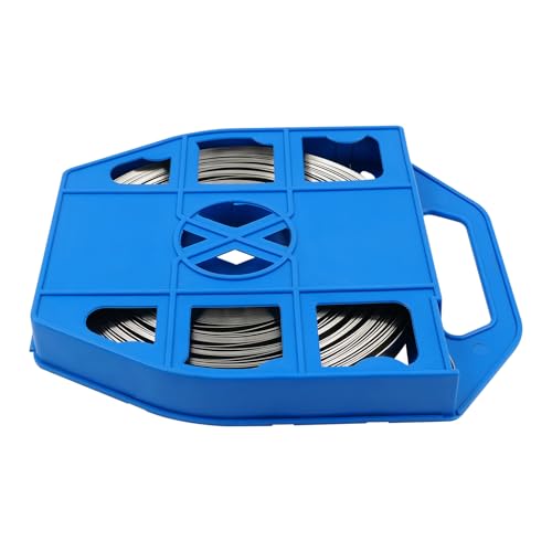 Stainless Steel Metal Packaging Machine Kit, Metal Banding Strapping Tool Pallet Banding Kit with Ratchet Tensioner and Cutter, 3/4" X 100 ft Banding Coil, 100pcs Ear Lokt Buckles (Blue)