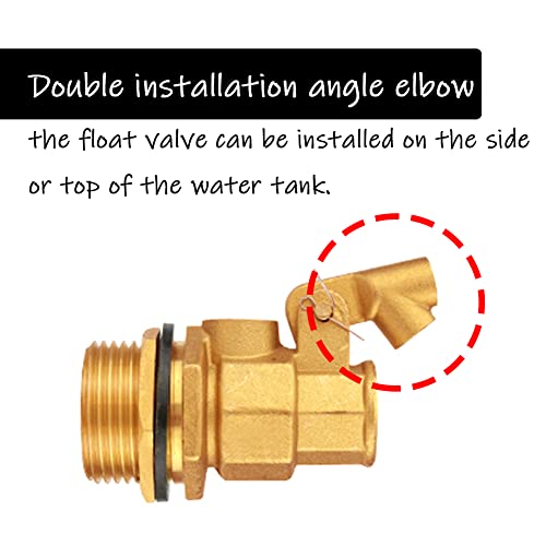 Uenede Float Ball Valve DN20 3/4" Male Thread with NPT Adapter - size: 3/4"-1PCS