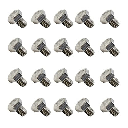 M8 Hex Bolt, M8-1.25 x 12mm Hex Head Screw Bolts, 304 Stainless Steel, Fully Threaded, Plain Finish, Hex Tap Bolts 20Pcs (M8x12mm) - size: M8x12mm