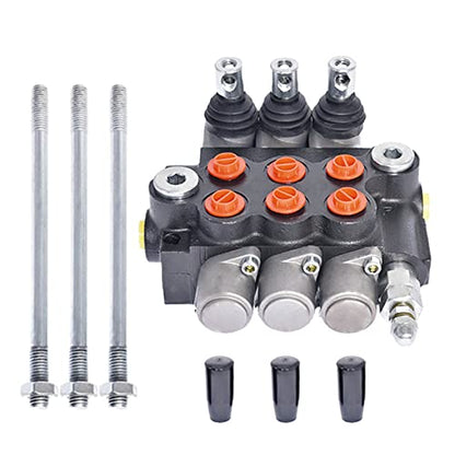 findmall 3 Spool Hydraulic Directional Control Valve 11GPM 3600PSI - size: 11 GPM, style: 3 Spool