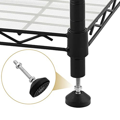 Bonsicoky M8 Metal Adjustable Leveling Feet, Black, 3.2" x 1.9", 4 Pcs - size: M8,3.2" Height