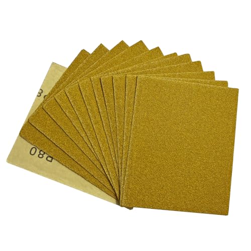 40 Pcs 1/4 Sheet Sandpaper, 80 Grit Premium Sand Paper for Wood Metal Automotive, 5.5" x 4.5", Wet/Dry Use, Palm Sander & Hand Sanding - style: Gtit 80