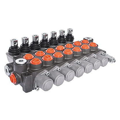 ALL-CARB Hydraulic Directional Control Valve Hydraulic Valve Double Acting Valve 7 Spool 11GPM 3625PSI SAE Ports for Small Tractors Tractors Loaders Log Splitters