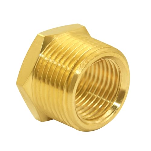 Joywayus 2Pcs Brass Reducing Hex Bushing 3/4" NPT Male to 1/2" NPT Female - size: 3/4" NPT Male x 1/2" NPT Female, style: 2PCS