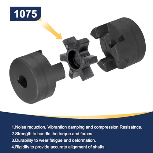 uxcell 1" to 1" L090 Flexible 3-Piece L-Jaw Coupling Coupler Set & Buna-N NBR Rubber Spider for Log Splitter Hybrid Equipment - size: 1" to 1", style: L090