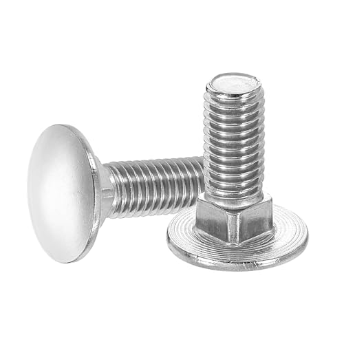 uxcell 10Pcs Carriage Bolts, M10 x 30mm Stainless Steel 18-8 (304) Round Head Square Neck Screws Bolt Screw for Fastening Accessories - Silver - color: Silver, size: M10 x 30mm