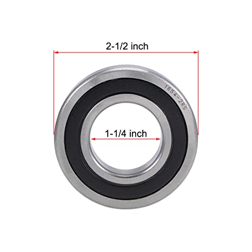 uxcell 1654-2RS Deep Groove Ball Bearing 1-1/4"x2-1/2"x5/8" Chrome Steel - size: 1-1/4"x2-1/2"x5/8"