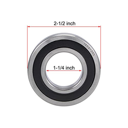 uxcell 1654-2RS Deep Groove Ball Bearing 1-1/4"x2-1/2"x5/8" Chrome Steel - size: 1-1/4"x2-1/2"x5/8"