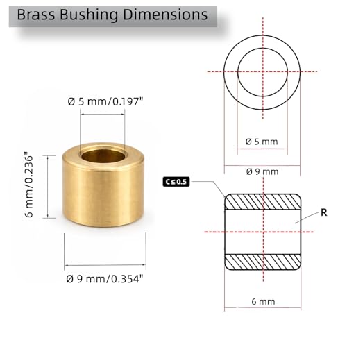 Sintered Bronze Sleeve Bearing Bushing 5mm ID x 9mm OD x 6mm L Oil-Impregnated 10pcs - size: 5*9*6mm