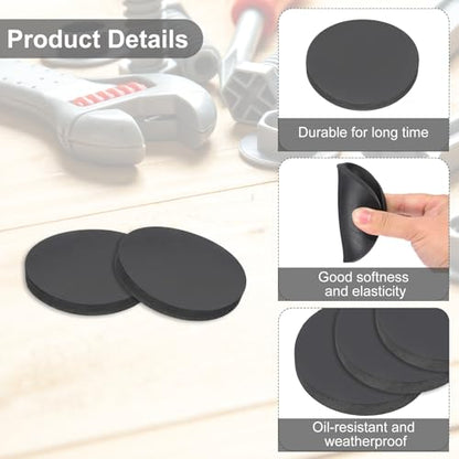 PATIKIL Rubber Solid Discs Washers, 4 Pcs Anti-Vibration Spacer 70mm OD x 8mm Thick Rubber Round Gasket Pad Bushings Spacer Washer for DIY Gasket Craft, Black - size: 70mm x 8mm