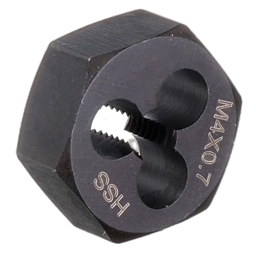 HARFINGTON Hex Threading Die M4 x 0.7 Metric Thread Right Hand High Speed Steel Rethreading Fixed Die Screw Cutting Tapping Repair Tool - size: M4 x 0.7