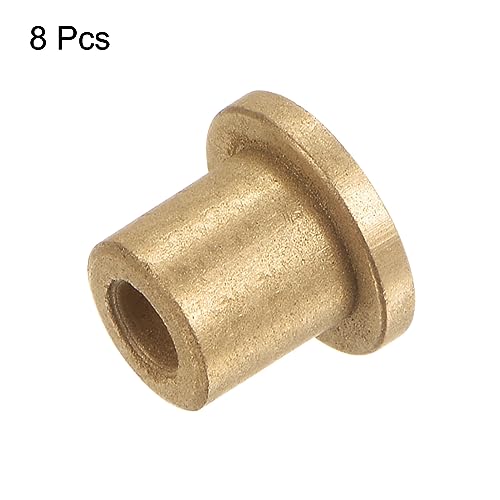 HARFINGTON 8pcs Flange Bearing Sleeve 4mmBore,8mmOD,10mm L,Bronze Bushing - size: 4mm x 8mm x 10mm