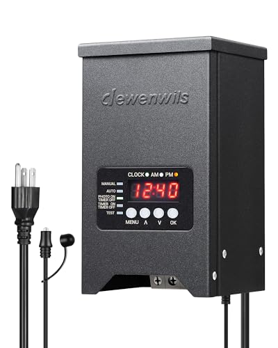 DEWENWILS 200W Low Voltage Transformer, with Dusk to Dawn Sensor & Timer - style: 200W-Metal