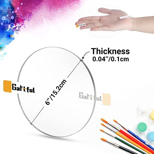 Gartful Clear Acrylic Discs - 6 inch, 10 Pieces Round Acrylic Sheets, 1/25" Thick Transparent Plexiglass Circle Panel, Plastic Disk For Signs, Craft Project, Painting, Milestone Markers, DIY Ornament - size: 0.04" Thick - 6 inch / 10x