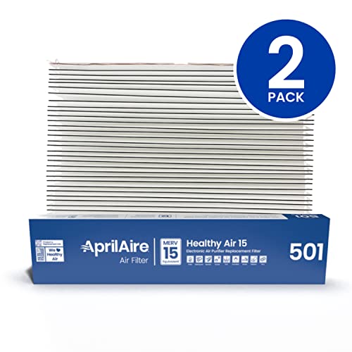 AprilAire 501 Replacement Filter for AprilAire 5000 Whole-House Air Purifier - MERV 15 Equivalent, 16x25x6 Air Filter (Pack of 2) - style: Value Pack (2)