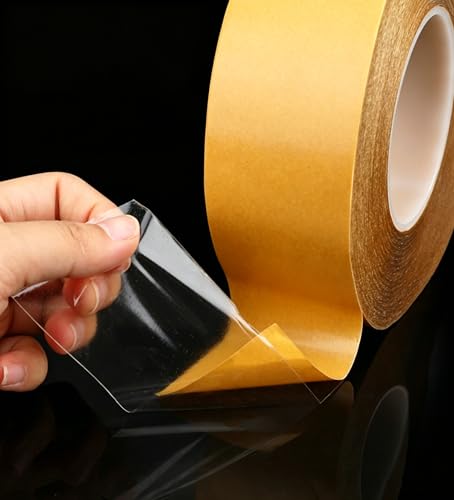 Ultra Thin Clear PET Double Sided Tape 2” x 82 Ft Strong Adhesive Removable No Residue Transparent Mounting Tape for DIY Crafts Office Home Decoration Industrial Fixing - size: 2" X 82 Ft