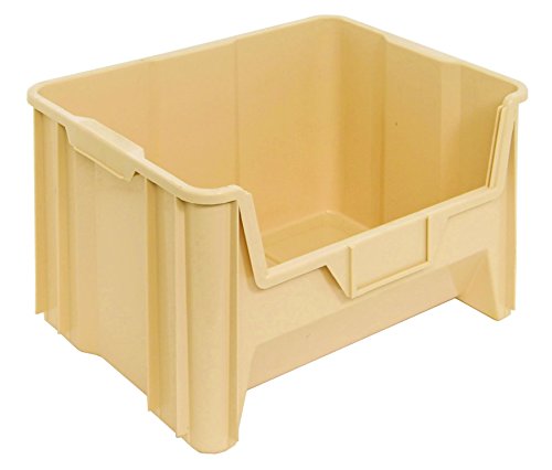 QUANTUM STORAGE SYSTEMS QGH700IV Giant Stack Multipurpose Part Organizer Ivory Bins 16" L x 20" W x 13" H 3 Pack - color: Ivory, size: 15-1/4" x 19-7/8" x 12-7/16"