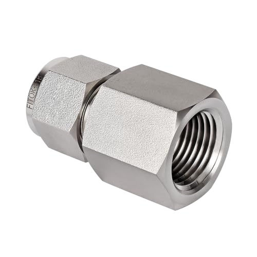 316 Stainless Steel Compression Tube Fitting Female Connector 1" Tube OD x 1" Female NPT 4400 psi, SS-CF-FL16-NS16 - size: 1" OD x 1" FNPT