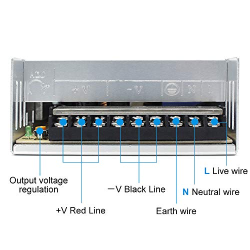 inShareplus 24V 15A 360W, DC Universal Regulated Switching Power Supply, Converter AC 100-240V to DC 24 Volt LED Driver, Transformer,Adapter for LED Strip Light, Computer Project - style: 24V 360W