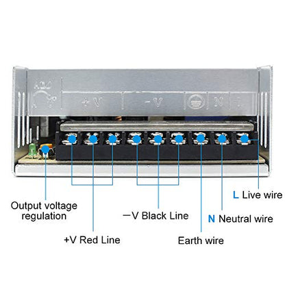 inShareplus 24V 15A 360W, DC Universal Regulated Switching Power Supply, Converter AC 100-240V to DC 24 Volt LED Driver, Transformer,Adapter for LED Strip Light, Computer Project - style: 24V 360W