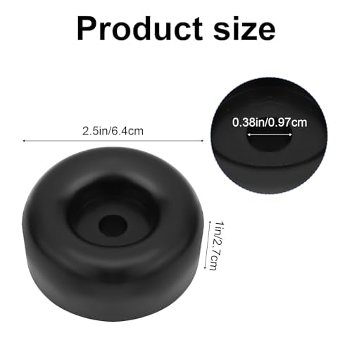 4pcs Trailer Ramp Door Rubber Bumpers, 2.5in Round Bump Truck Cargo Stops with Screws Nuts Spacers, Rubber Pads for Shock Absorption Replacement Parts Accessories