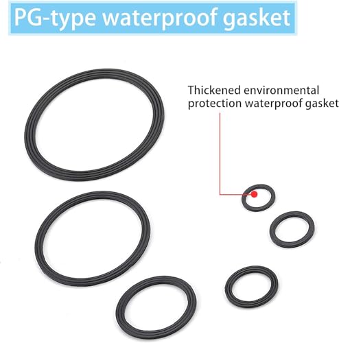 SuperInk 40 Pcs Cable Gland - Plastic Waterproof Adjustable 3-14mm Cable Glands Joints Wire Protector PG7 PG9 PG11 PG13.5 PG16 Cable Connectors