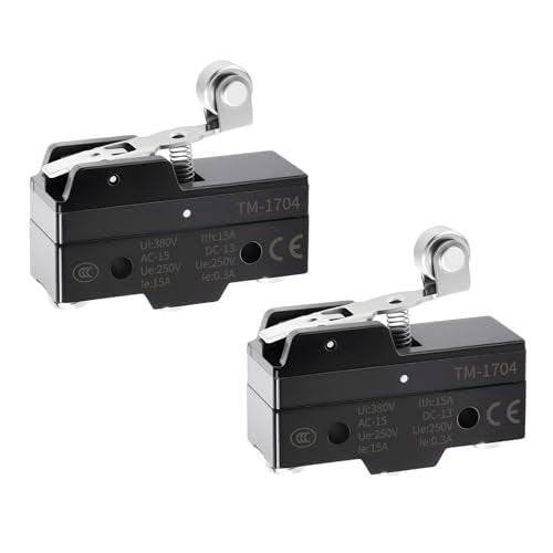 2 Pcs TM-1704 Micro Limit Switch, 15A 250VAC Micro Switch, SPDT - color: TM-1704