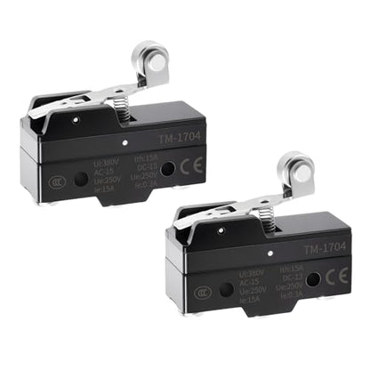 2 Pcs TM-1704 Micro Limit Switch, 15A 250VAC Micro Switch, SPDT - color: TM-1704