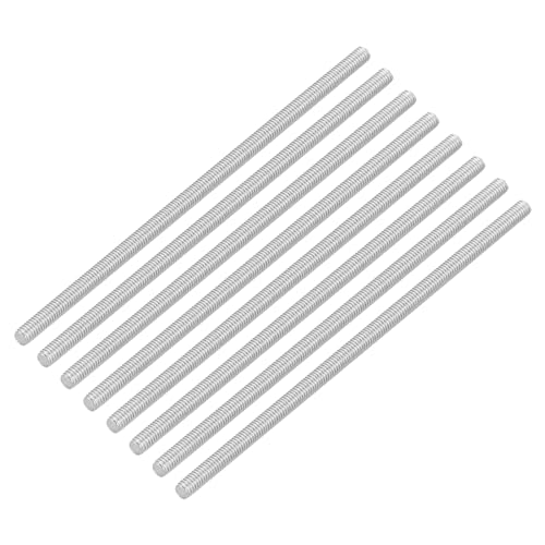 uxcell 8Pcs Fully Threaded Rod, M3 x 80mm 304 Stainless Steel Right Hand Thread Bar Studs M3-0.5 Thread Pitch for Furniture Machinery Assembly - size: M3 x 80mm