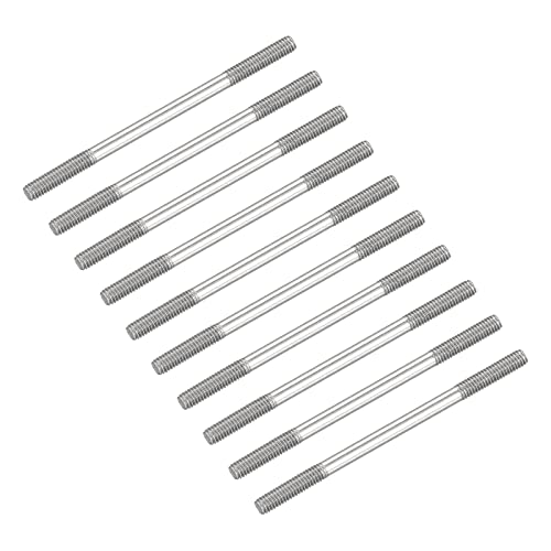 METALLIXITY Double Ended Stud Screws (M4 Thread 70mm Length) 10pcs, 304 Stainless Steel Dual Threaded Rod Bolts - for House Maintenance - size: M4x70mm