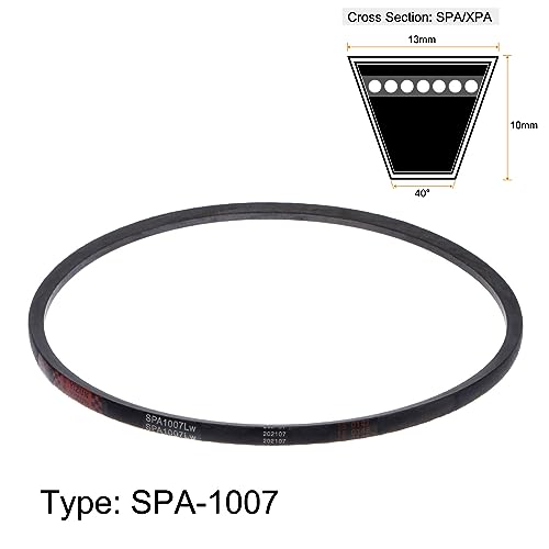 HARFINGTON SPA-1007 V-Belts Drive Belt 1007mm Pitch Girth 13mm Width 10mm Height Rubber for Power Transmission - size: 1007mm