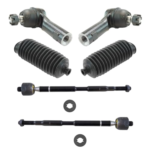 TRQ Front Steering Kit Steering Rack & Pinion Bellow Tie Rod - style: PSA27956