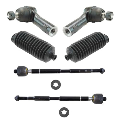 TRQ Front Steering Kit Steering Rack & Pinion Bellow Tie Rod - style: PSA27956