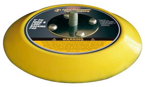 Astro Pneumatic Tool 4607 5" PU Hook & Loop Backing Pad , yellow