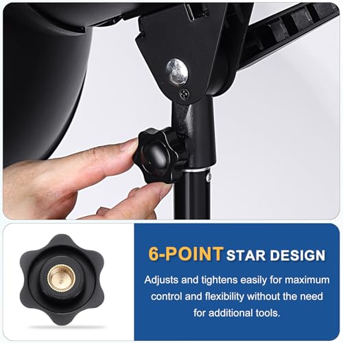 HARFINGTON Star Knob M10 Female Thread 38mm Head Brass Insert Black 3pcs - color: Black, size: M10 x 38mm