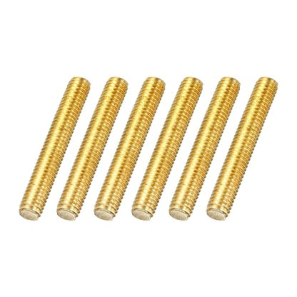 MECCANIXITY 6Pack M6x40mm Fully Threaded Rod Brass Right Hand All Thread - size: M6x40mm