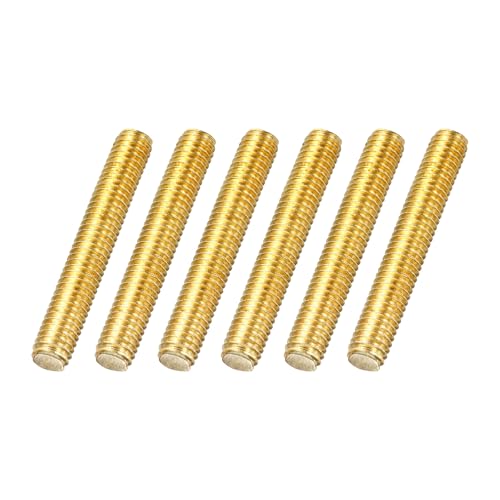 MECCANIXITY 6Pack M6x40mm Fully Threaded Rod Brass Right Hand All Thread - size: M6x40mm