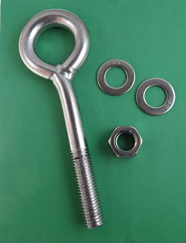 US Stainless Stainless Steel 316 Eye Bolt 1/2" x 10" Whitworth Short Thread Marine Grade Pitch of 12