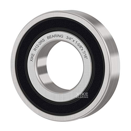 XIKE R12-2RS Sealed Deep Groove Ball Bearings, 9.525x19.05x5.556 mm, 10-Pack - size: R12-2RS - 9.525x19.05x5.556 mm