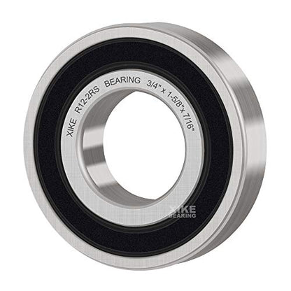 XIKE R12-2RS Sealed Deep Groove Ball Bearings, 9.525x19.05x5.556 mm, 10-Pack - size: R12-2RS - 9.525x19.05x5.556 mm