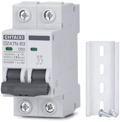 AC Miniature Circuit Breaker, 50 Amp 120V/240V 2 Pole - style: 50 Amp