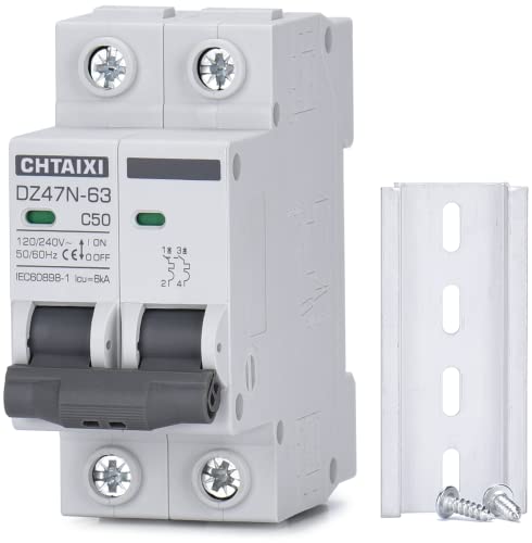 AC Miniature Circuit Breaker, 50 Amp 120V/240V 2 Pole - style: 50 Amp