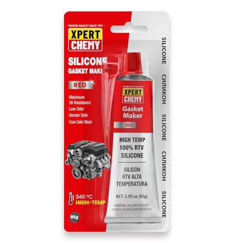 RTV Silicone Gasket Maker, High Temp Silicone Sealant for Automotive, Anti-Freeze RTV Resist Oil for Bonding Internal Combustion, Steam Turbines, Engines, Gearboxes, Pumps, Red - style: Red