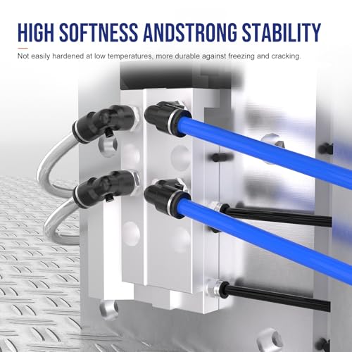1/2 OD Inch Air Line Hose Tubing Kit Poly Airline Blue - color: Blue, size: 1/2" OD