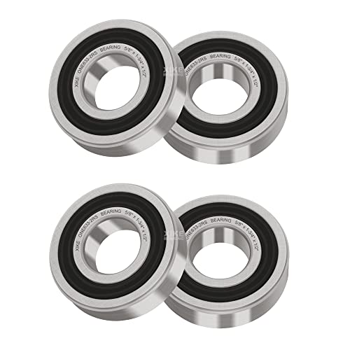 XIKE 4 Pcs 1633-2RS Bearings 5/8" x1-3/4 x1/2", Double Rubber Seals. - size: 1633-2RS Size 5/8"x1-3/4"x1/2"
