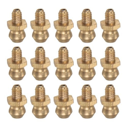 HARFINGTON 15pcs Brass Straight Grease Fitting M4x0.7mm Metric Thread Hydraulic Grease Nipple Accessories for Car - size: M4x0.7