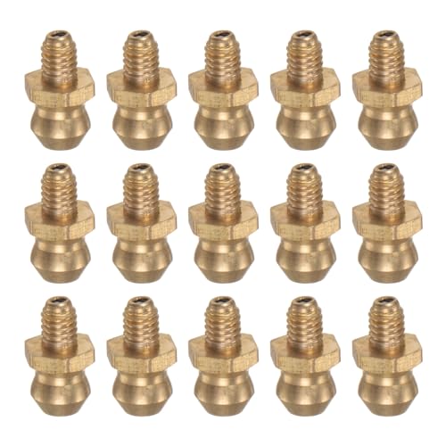 HARFINGTON 15pcs Brass Straight Grease Fitting M4x0.7mm Metric Thread Hydraulic Grease Nipple Accessories for Car - size: M4x0.7