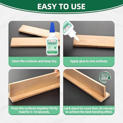 Super Glue for Wood Clear 30g 2 Pack with Anti-Clog Cap - size: 60g, style: Wood Glue