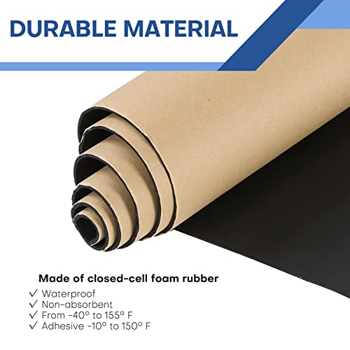 MYFULLY Sponge Neoprene Roll with Adhesive (1/8" T x 12" W x 48" L) - size: 1/8" Thick x12" Wide x 48" Long